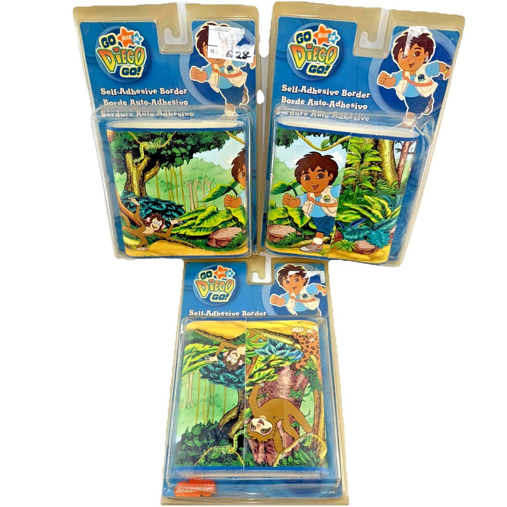 3 Go Diego Go Self Adhesive Border Vintage 2007 Nick Jr Nickelodeon 45' USA Made